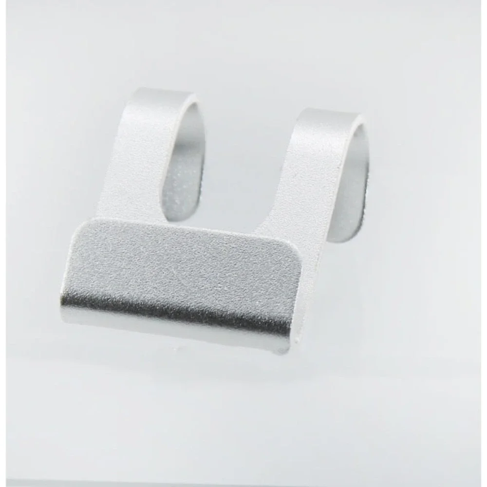 Oedema 5pcs Solid Aluminum Alloy Hooks Silver Double Prong Clip On Organizer Set